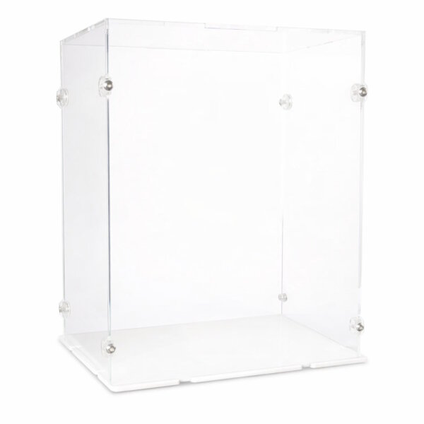 Vitrine en acrylique pour LEGO&reg; ou autres objets dexposition 20 x 15 x 25 cm (avec base blance)