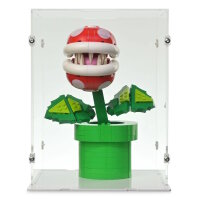 Vitrine en acrylique pour LEGO&reg; ou autres objets dexposition 20 x 15 x 25 cm (avec base blance)