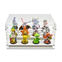 Acrylic display for 12 Nintendo Amiibo figures  (With white floor)