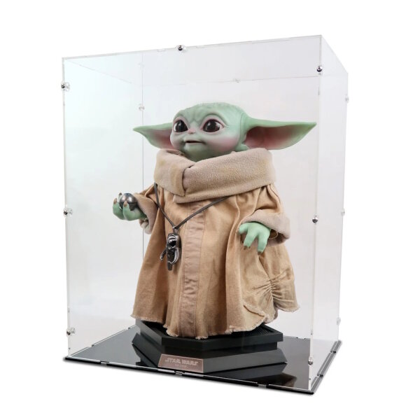 Acrylic display case for Hot Toys LMS013 1/1 Star Wars Grogu Masterpiece figure (with black base)