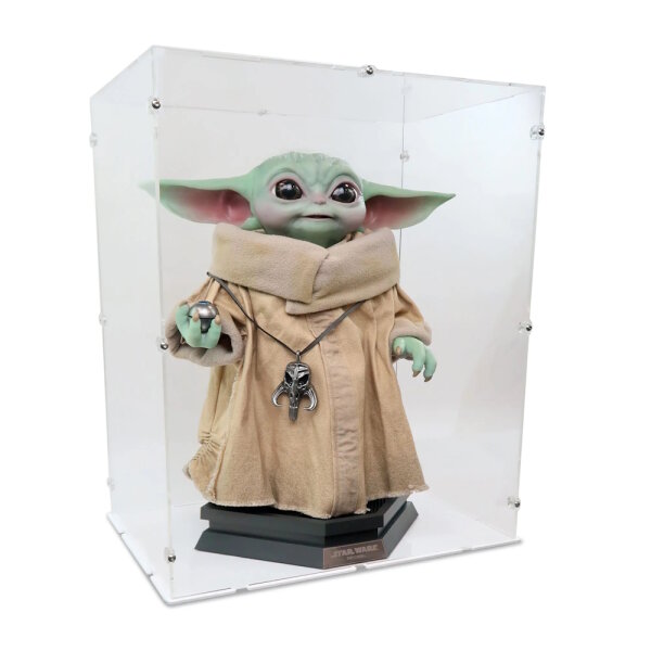 Acrylic display case for Hot Toys LMS013 1/1 Star Wars Grogu Masterpiece figure (with white base)