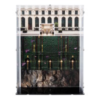 Pr&eacute;sentoir en acrylique pour LEGO&reg; 76476 Harry Potter - Le minist&egrave;re de la Magie - &Eacute;dition collector (Avec image de fond et base noire)