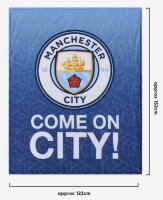 Manchester City FC - EPL - Plaid peluche Slogan Sherpa