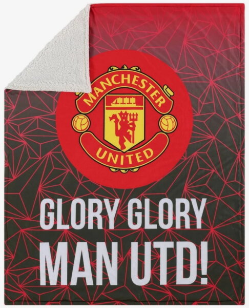 Manchester United FC - EPL - Slogan Sherpa Plush Throw