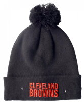 Cleveland Browns - NFL - Cappello con pompon (Beanie) con LED lampeggianti - Nero