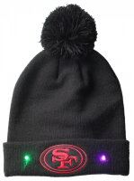 San Francisco 49ers - NFL - Bonnet à pompon (Beanie) avec LED clignotantes - Noir